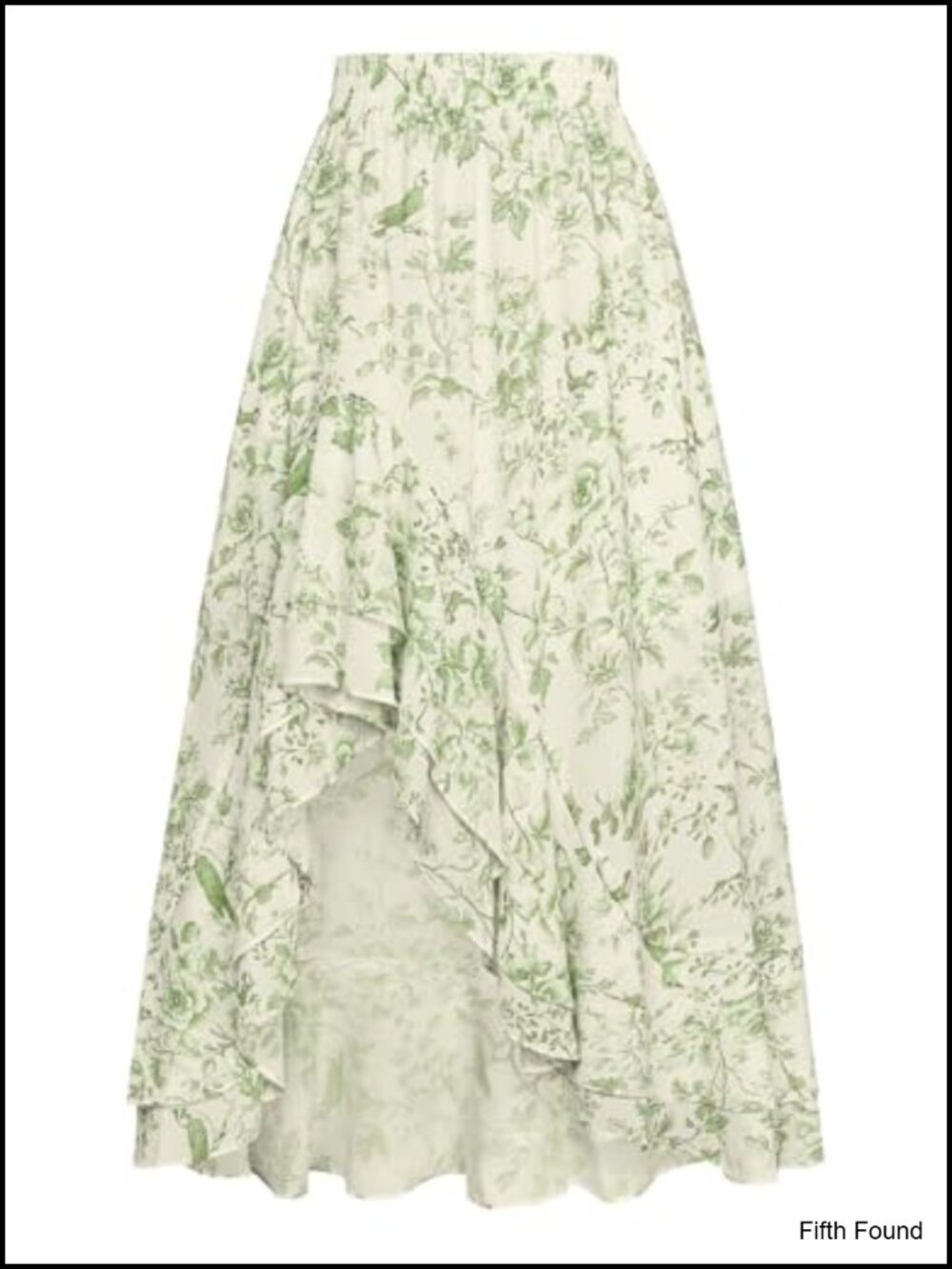Floral Maxi Skirt High Low A-Line Asymmetrical Bohemian Summer